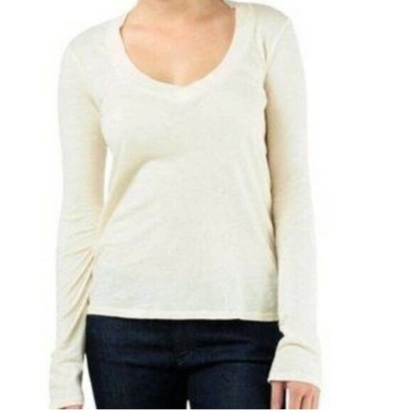 REVOLVE LINE & DOT BASIC V NECK LONG SLEEVE SIZE SMALL - Picture 1 of 6